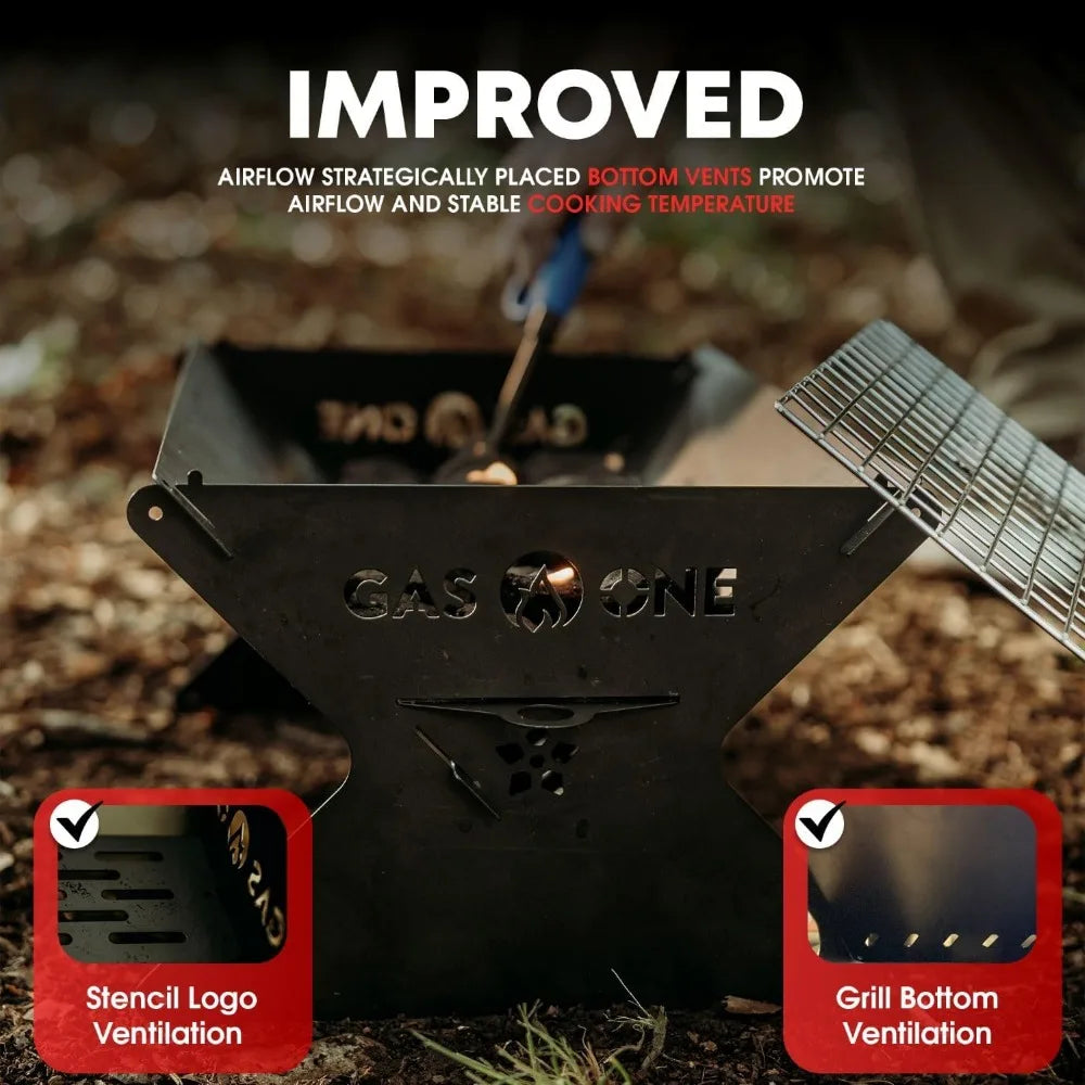 NBVCX Foldable Charcoal Grill for Camping and Patio