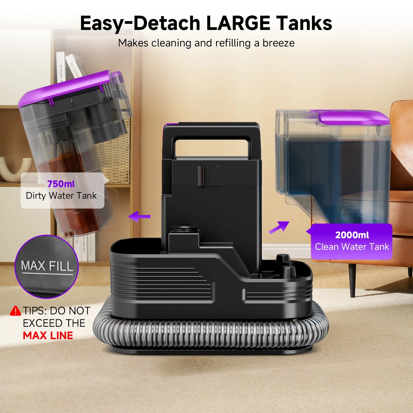 Honki 530W Carpet Cleaner With Strong 20KPa Suction