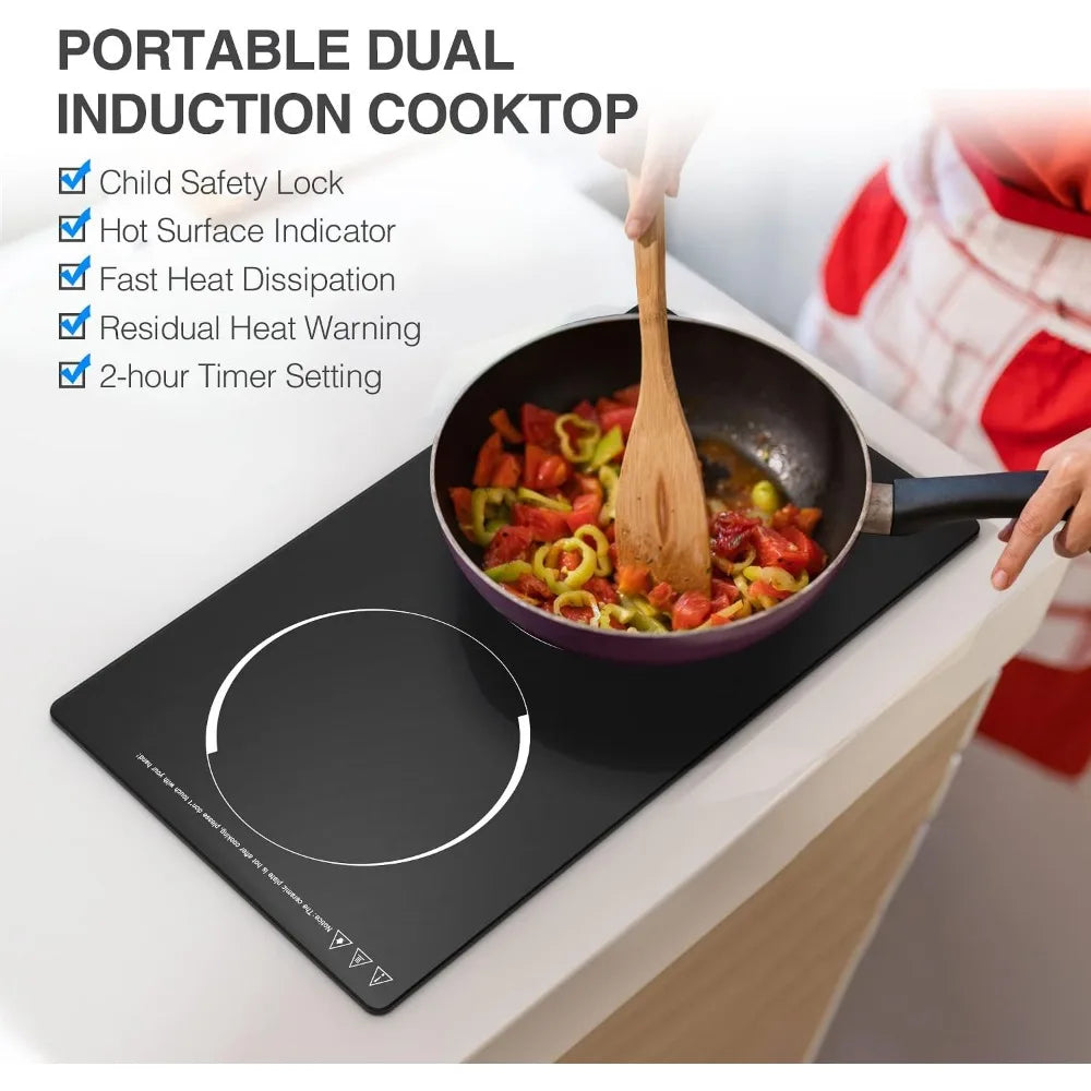 XMSJ Double 2 Burner Induction Cooktop 110V Electric Stove