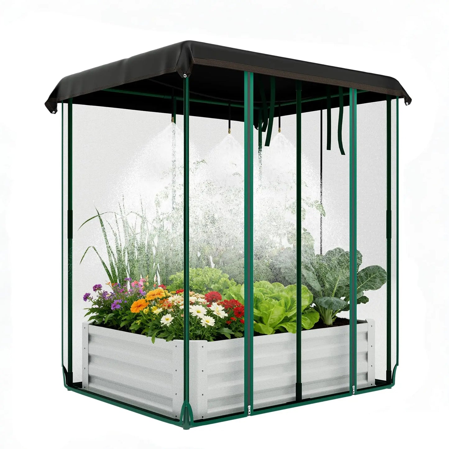 HiMISS 3-In-1 Raised Garden Bed With Drip Irrigation