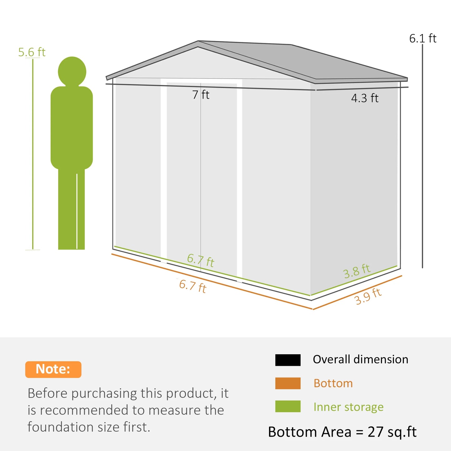 Outdoor Steel Garden Shed Organizer With Sliding Doors