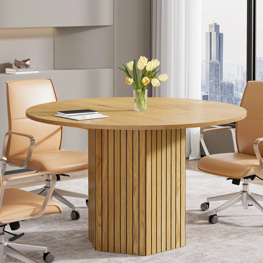 Tribesigns Round Conference Table For 4 To 6 People Office