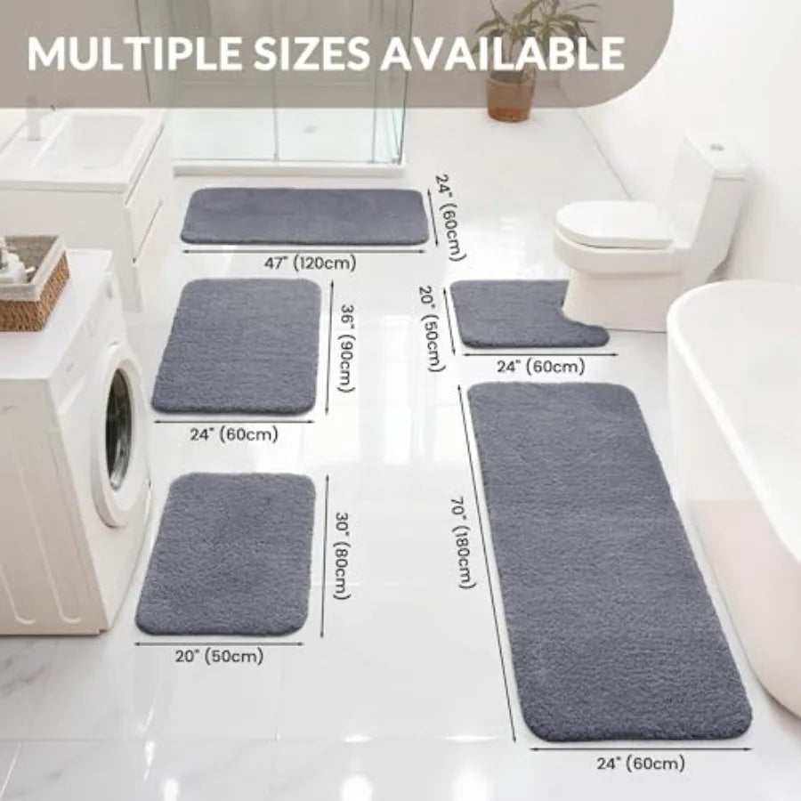 Extra Soft Non Slip Absorbent Microfiber Bath Rug Mat Machine Washable