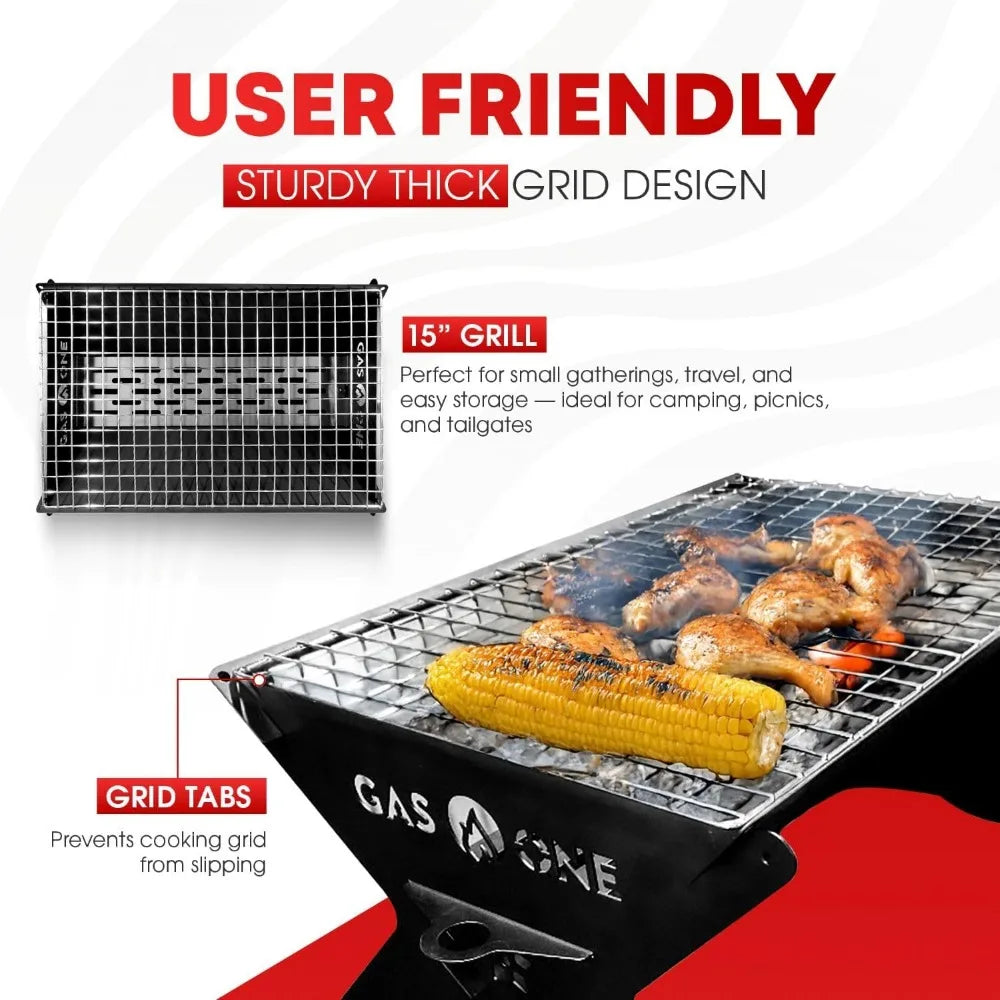 NBVCX Foldable Charcoal Grill for Camping and Patio
