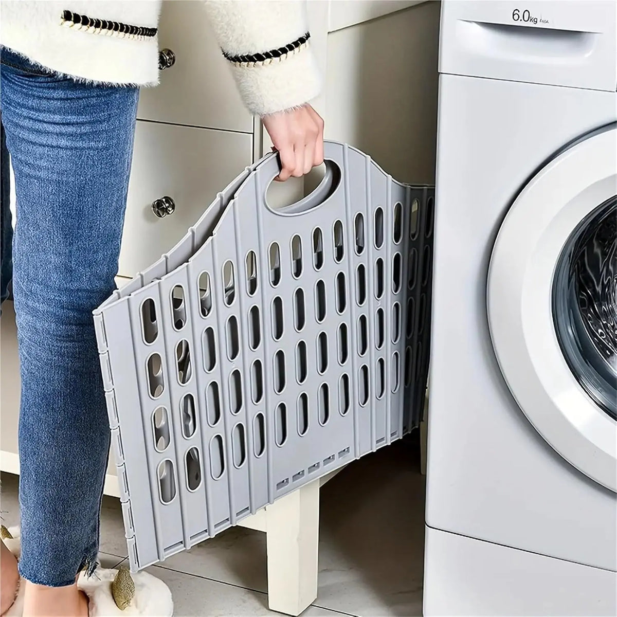 Foldable Portable Laundry Basket For Household Storage