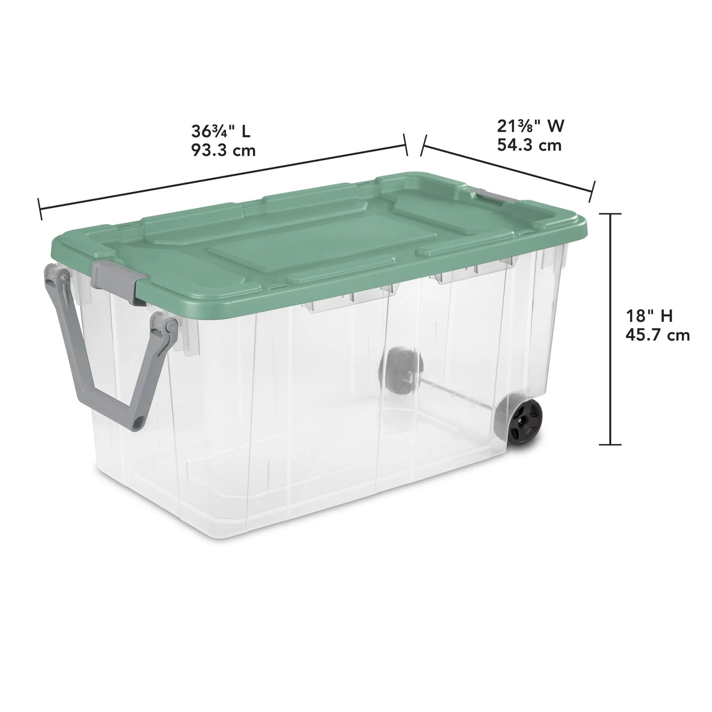 Rugged Wheeled Storage Bin With Latching Lid And Pull Handle