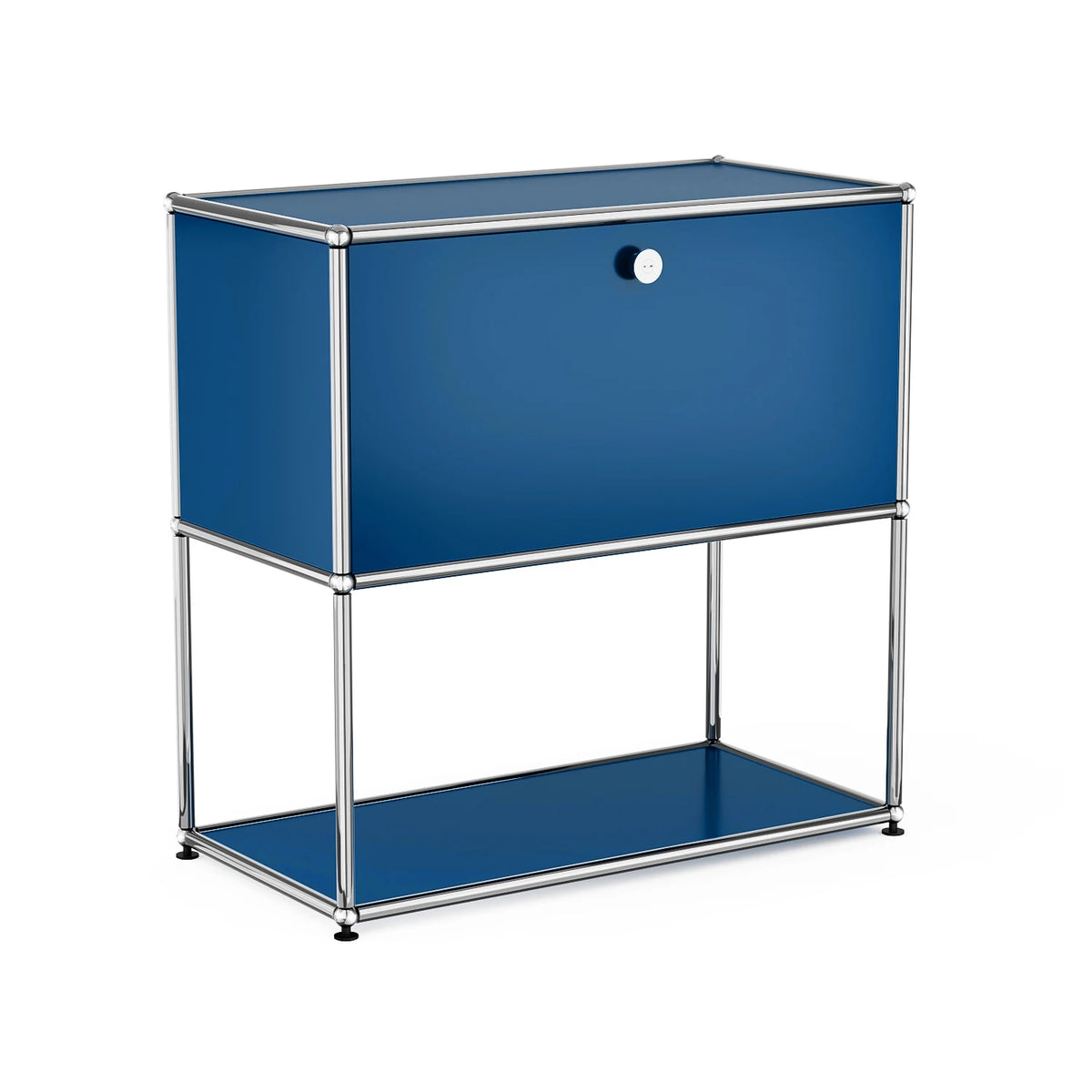 Modern Metal Nightstand With Two Tier Open Storage Bedside Cabinet