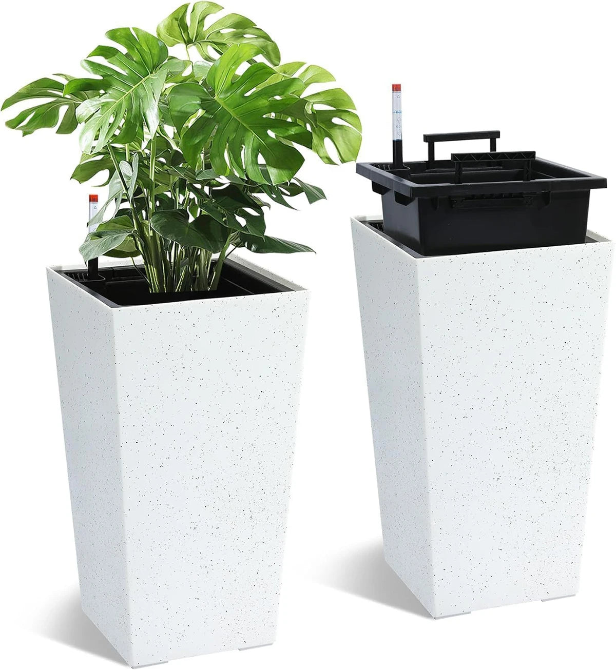 Twister.Ck Rectangular Planters With Drainage Water Monitor For Indoor Outdoor