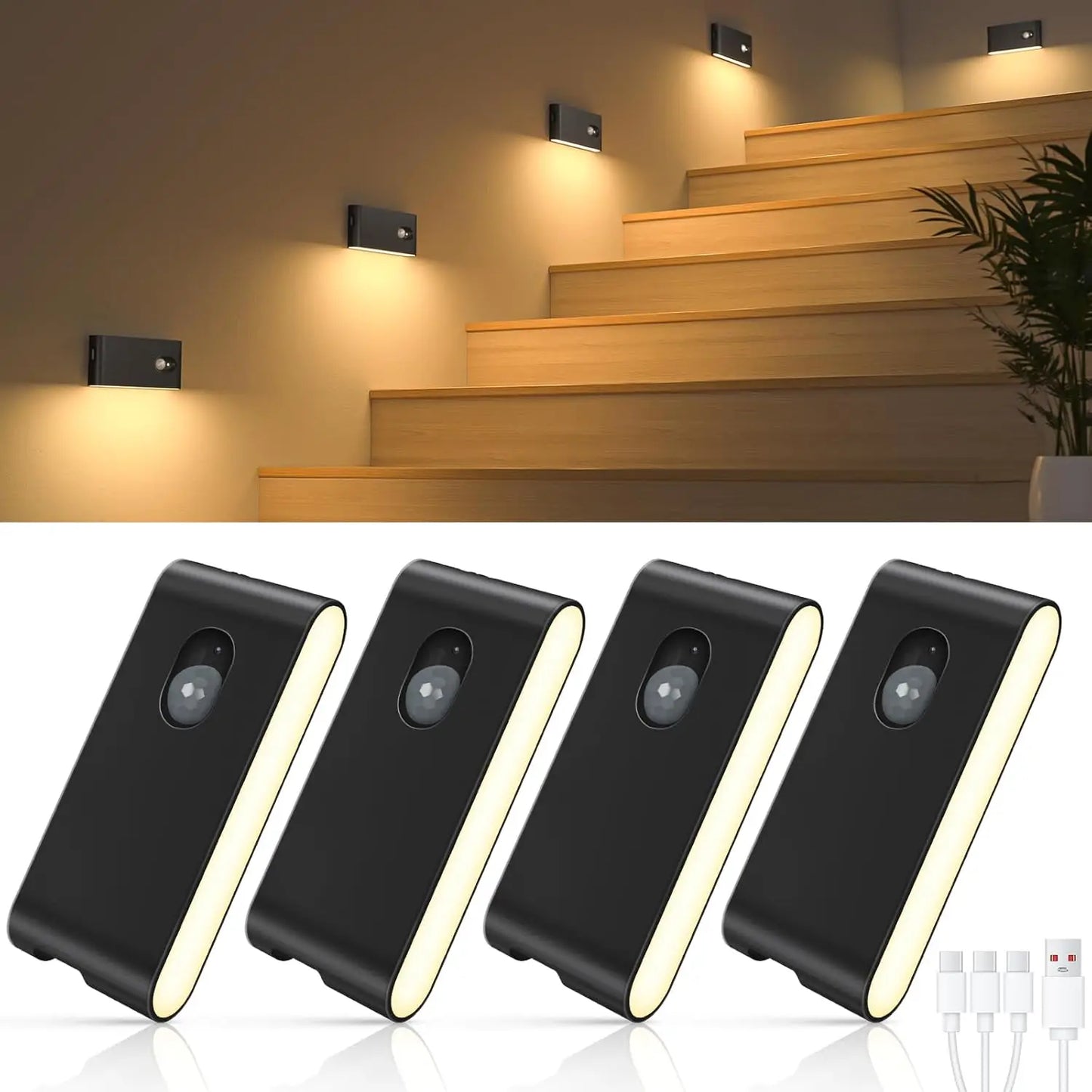 Willed Motion Sensor Led Stair Lights Wireless Battery Night Lights