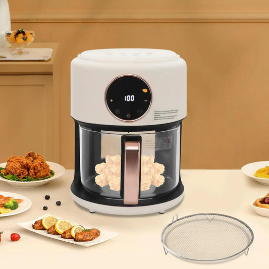 Compact Glass Air Fryer With Eight Smart Cooking Presets