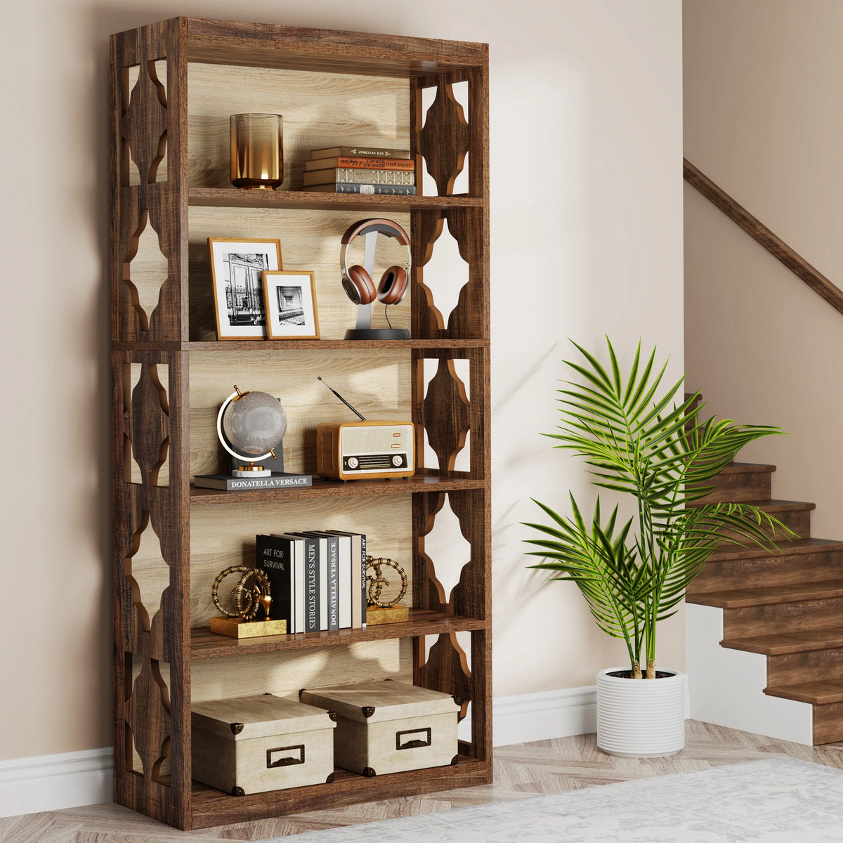 Tribesigns Modern Wooden Bookshelf For Home Office Display Storage