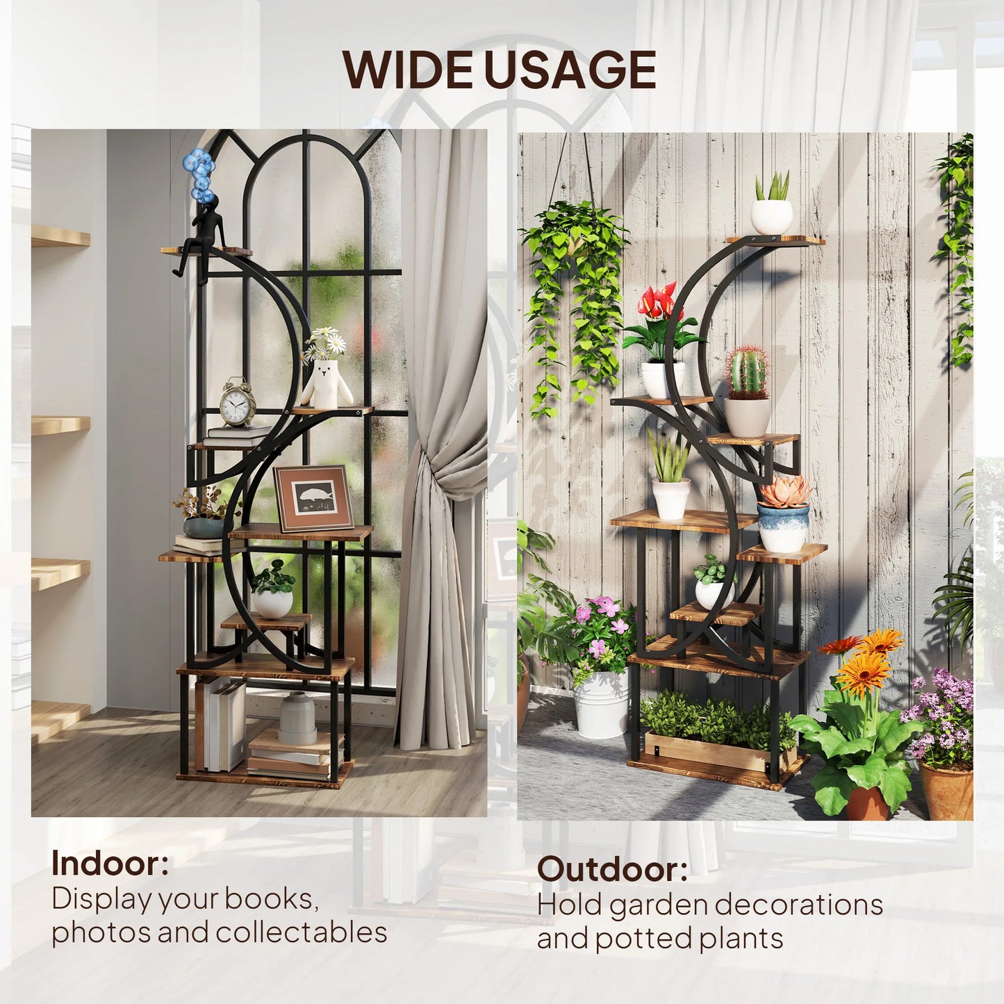 8 Tier Plant Stand Corner Shelf For Indoor Garden Display