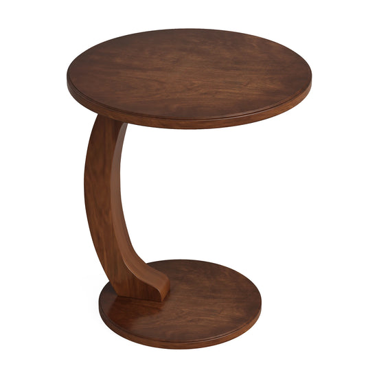 Tribesigns Round C Shaped Wood Side Table Mid Century Design
