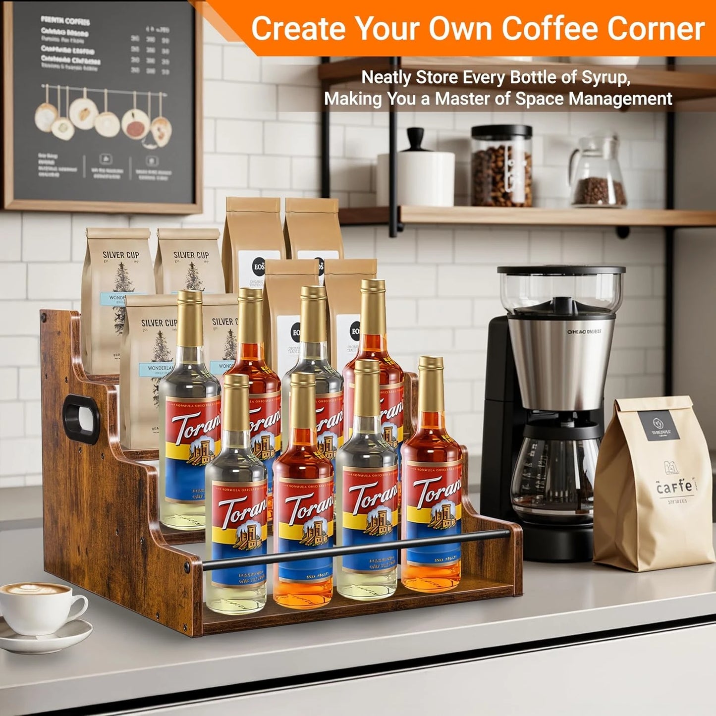 Liquor Bottle Display Shelf 4 Tier Stadium Rack For Home Bar