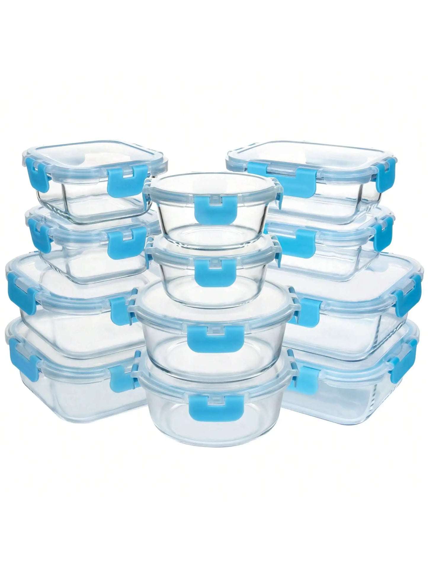 Airtight Glass Food Storage Containers 24-Piece Leak-Proof Set With Lids