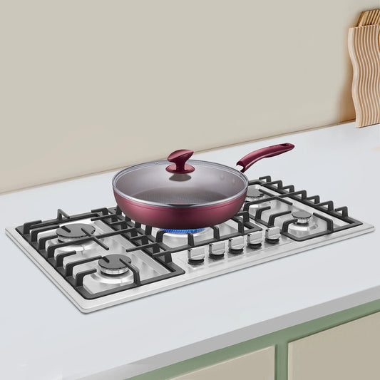 Sweetmile 5 Burner Built In Gas Cooktop Stainless Steel Natural Gas Propane