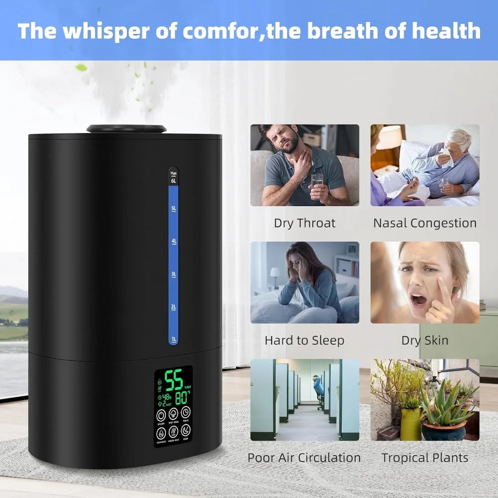 Ultra Quiet Hot Cool Mist Humidifier With 360 Nozzle