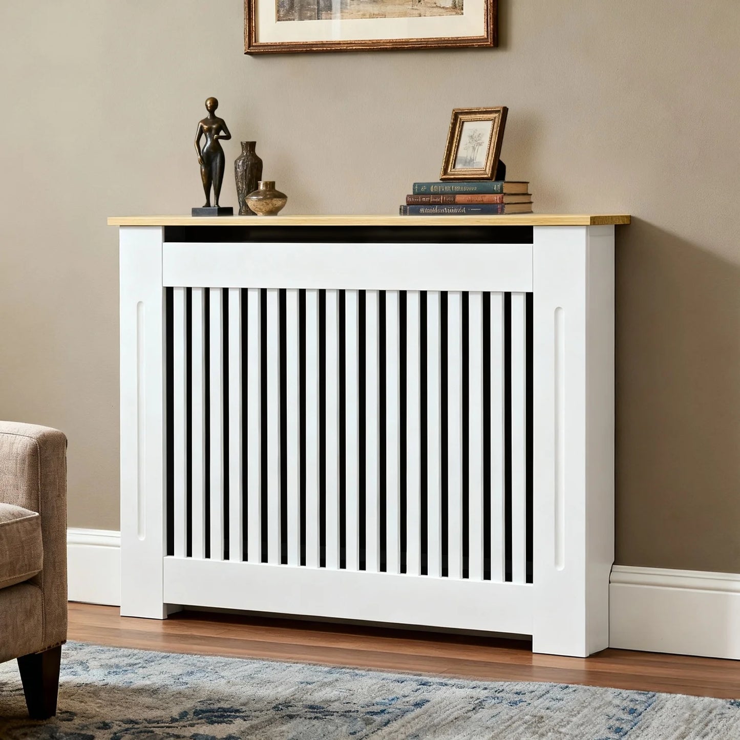 Radiator Cover Wood Cabinet MDF Heater Shield For Home Furniture