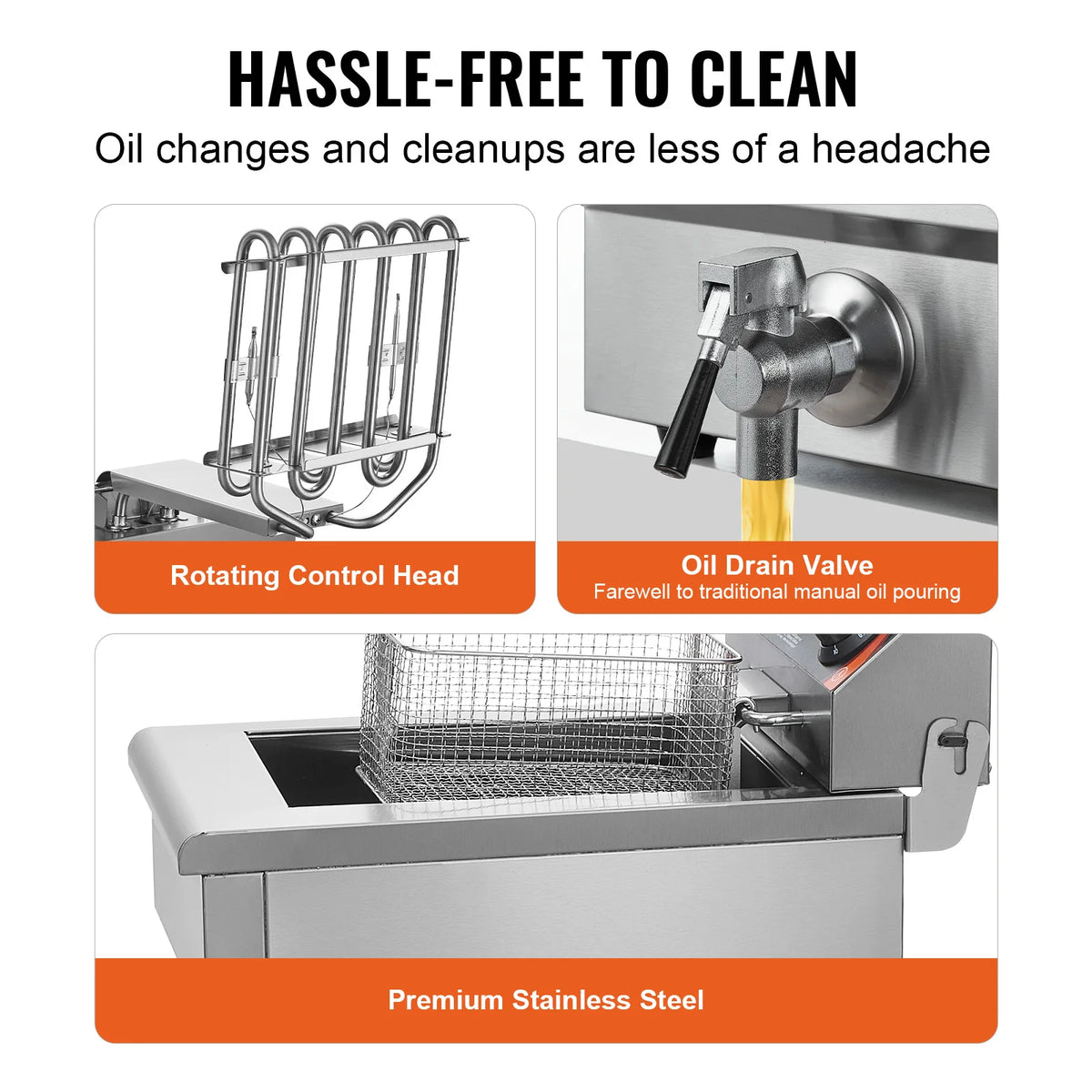 SucceBuy Commercial Electric Deep Fryer With Stainless Steel Basket