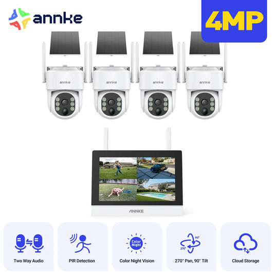 ANNKE Wireless 4MP Solar Outdoor CCTV System With NVR PTZ