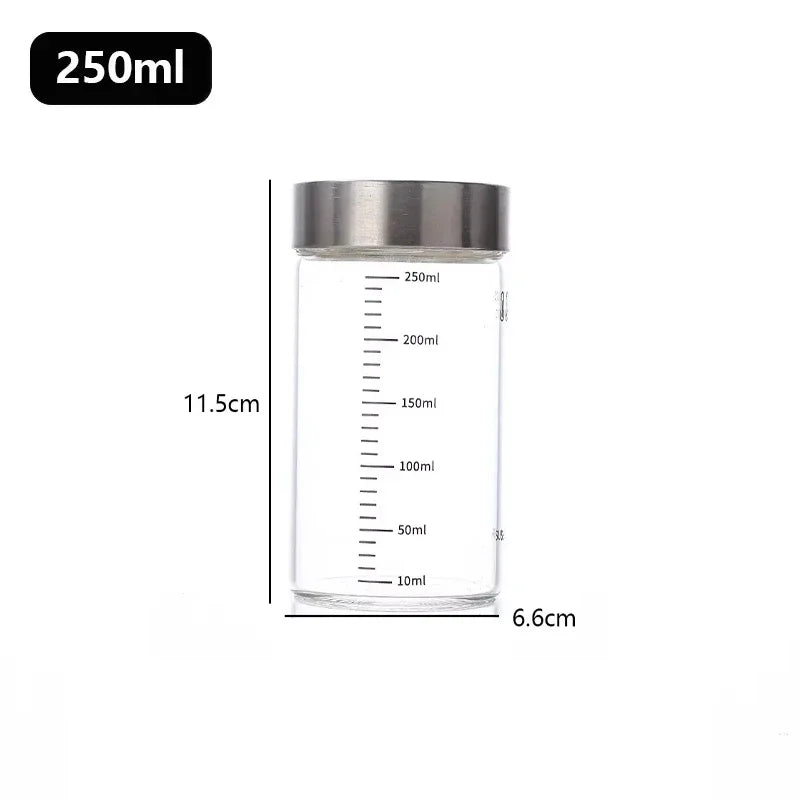 Sealed Borosilicate Glass Storage Jars With Lid And Pour Spout