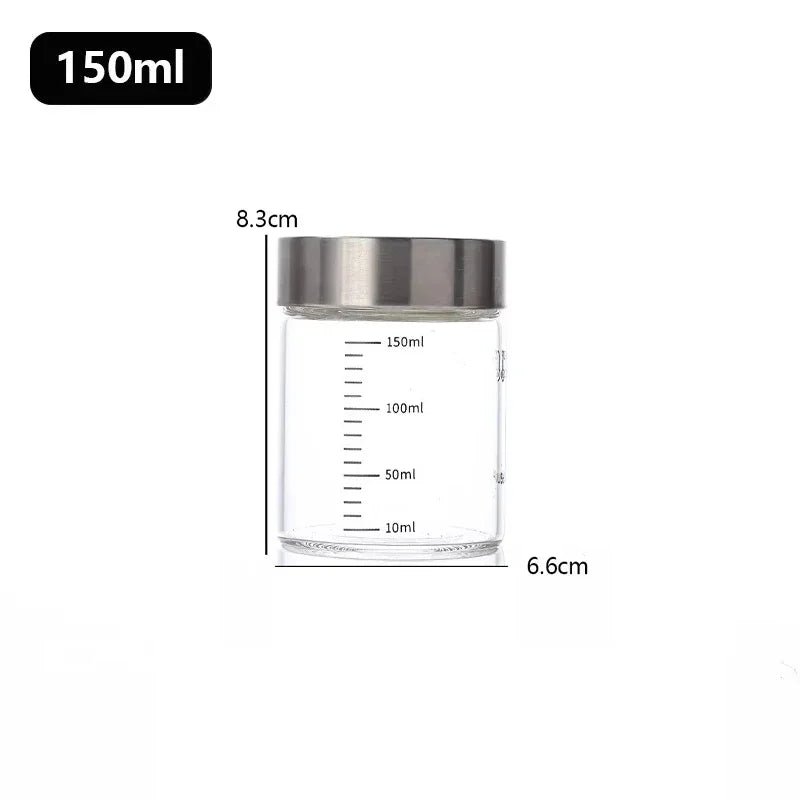 Sealed Borosilicate Glass Storage Jars With Lid And Pour Spout