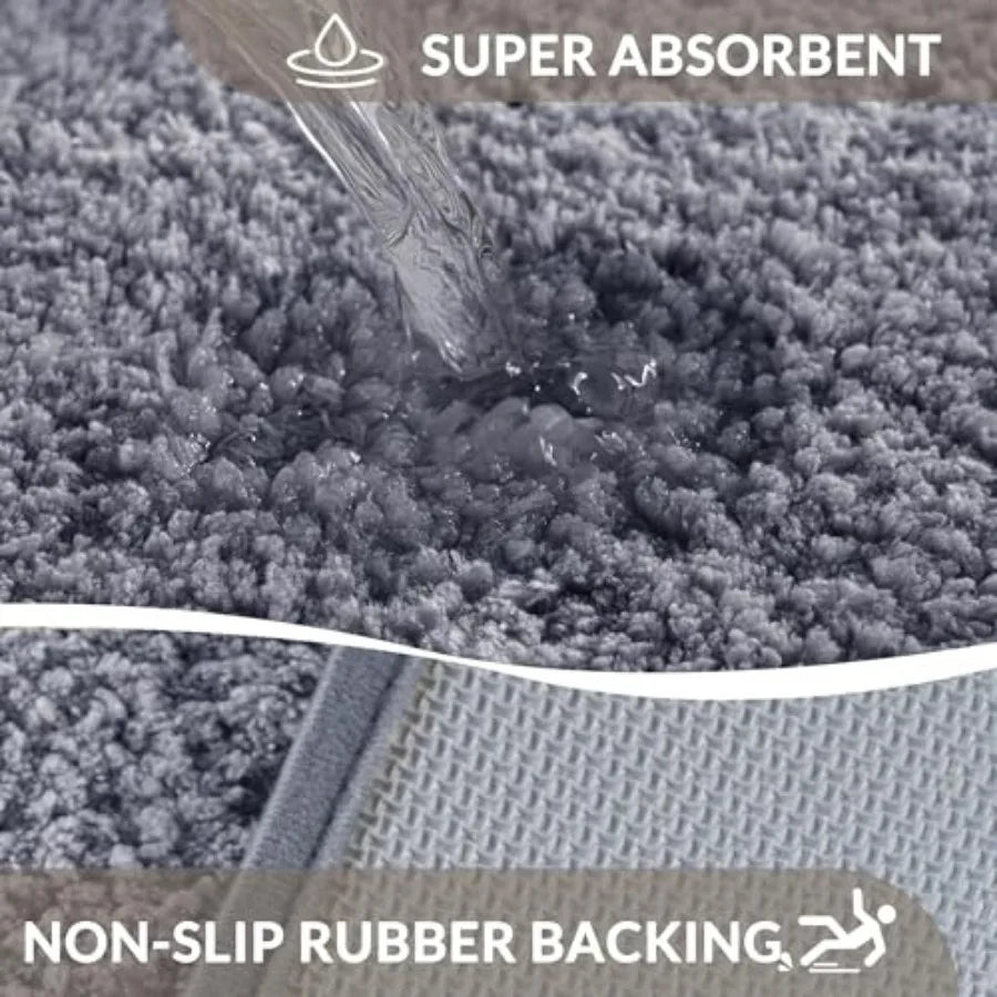 Extra Soft Non Slip Absorbent Microfiber Bath Rug Mat Machine Washable