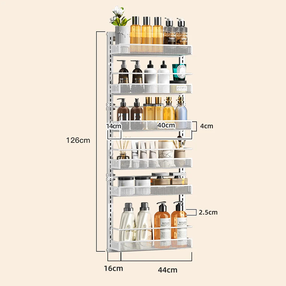 HiMISS Adjustable 6-Level Metal Pantry Organizer For Doors
