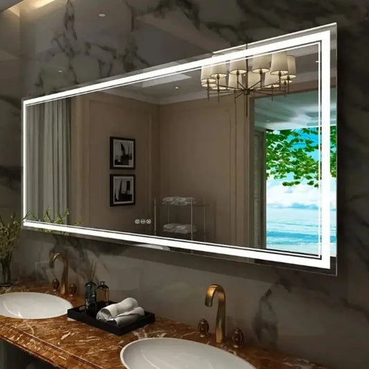 Illuminated LED Bathroom Mirror With Front And Backlit Lights