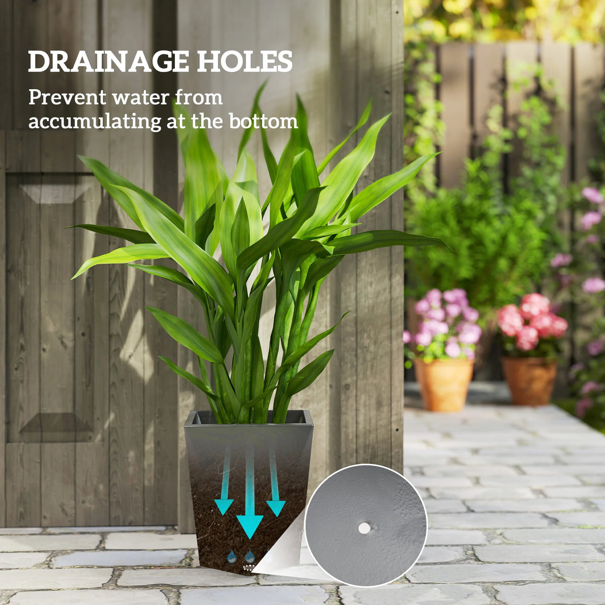 Stackable Outdoor Planters With Drainage Holes For Home Garden Decor