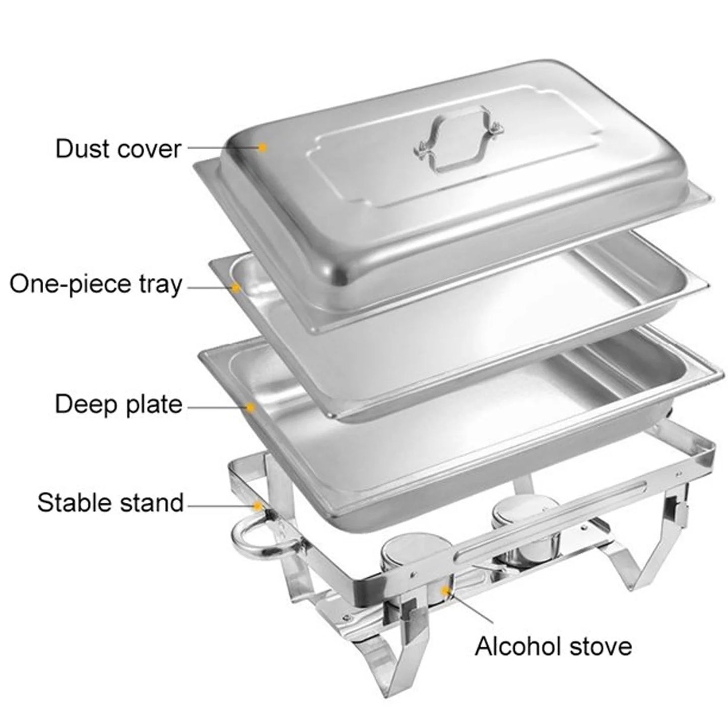 Stainless Steel Chafer Chafing Dish Buffet Set With Food Pan