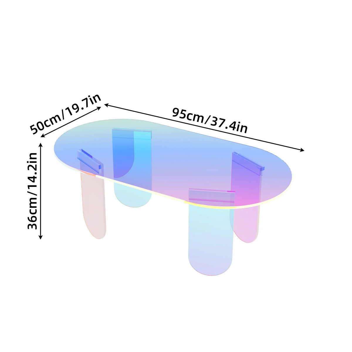 Modern Shatterproof Acrylic End Table For Living Room