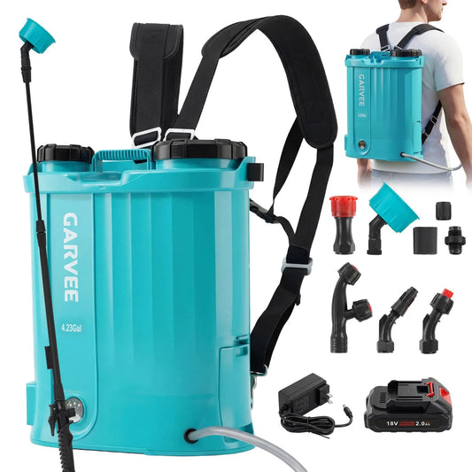 HiMISS Battery Powered Backpack Sprayer 18V With 5 Nozzles