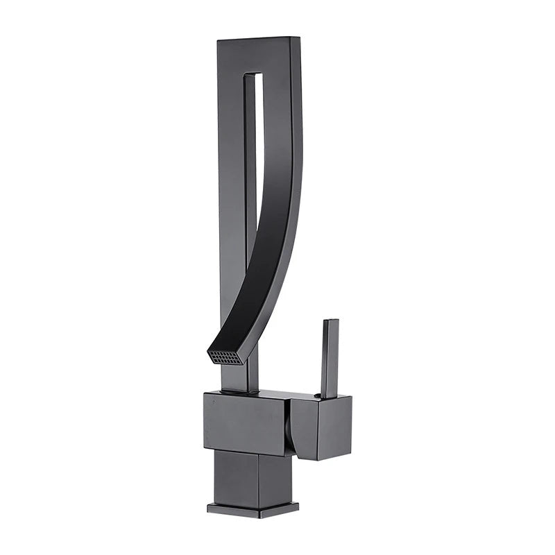Wanmivezlo Bathroom Basin Faucet Deck Mounted Single Handle Waterfall Mixer