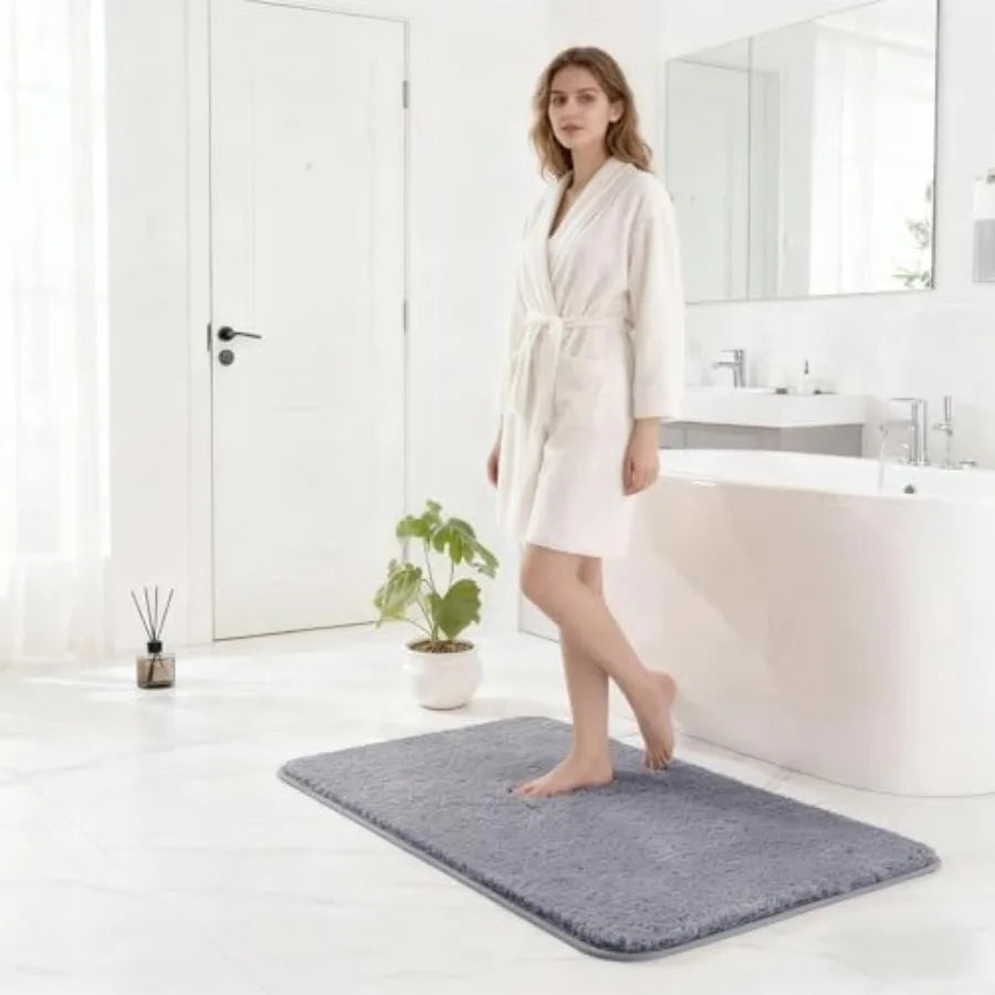Extra Soft Non Slip Absorbent Microfiber Bath Rug Mat Machine Washable