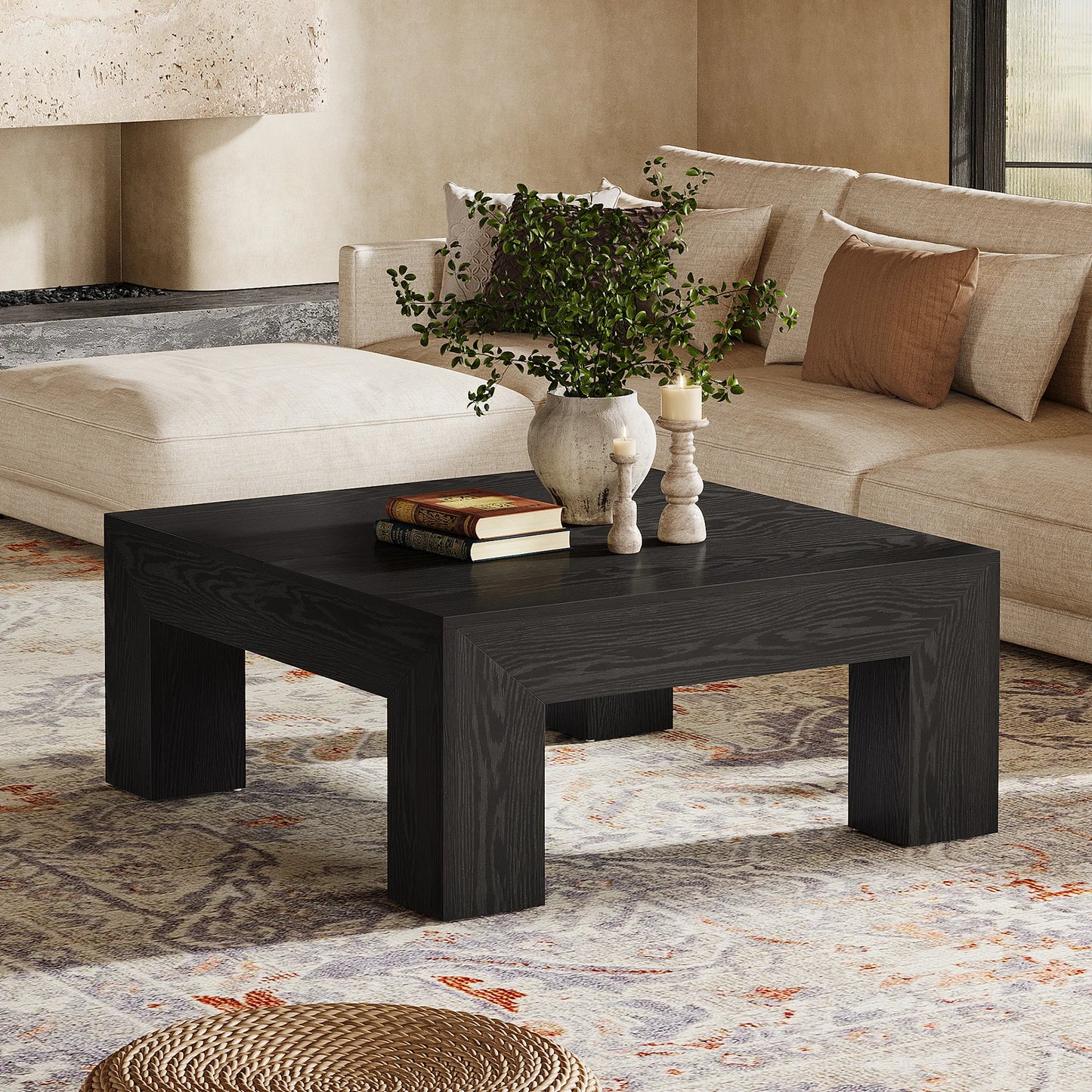 Tribesigns Square Coffee Table With Sturdy Wooden Legs