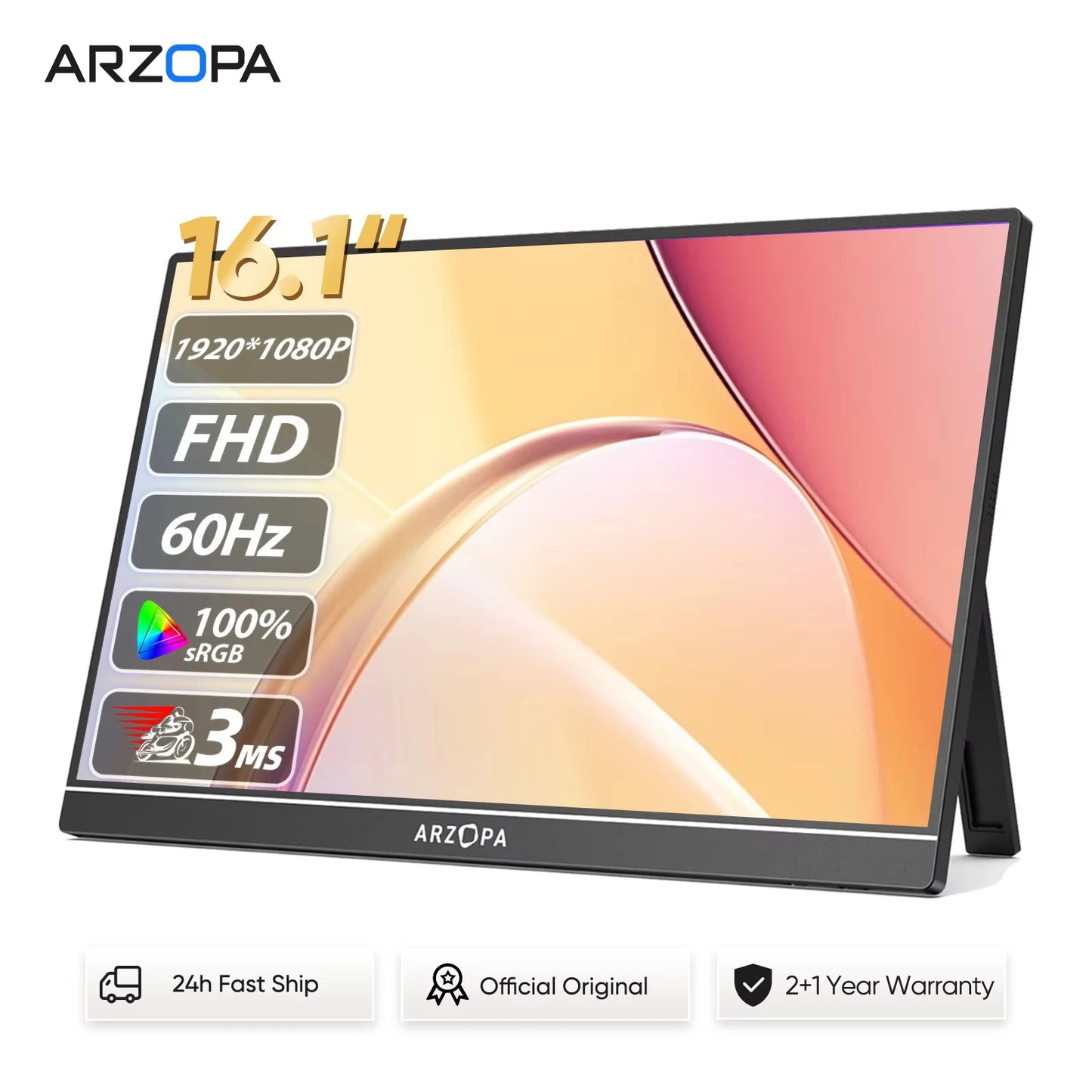 Arzopa Z1C 1080P Portable Monitor 100% sRGB For Mac PC