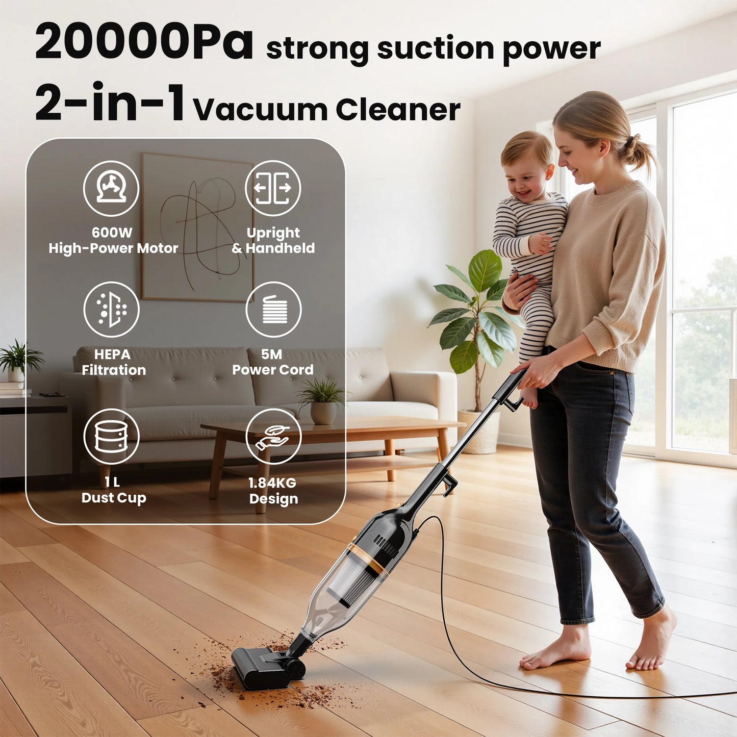 INSE Corded Vacuum Cleaner R7 R6X R3S 3In1 Lightweight