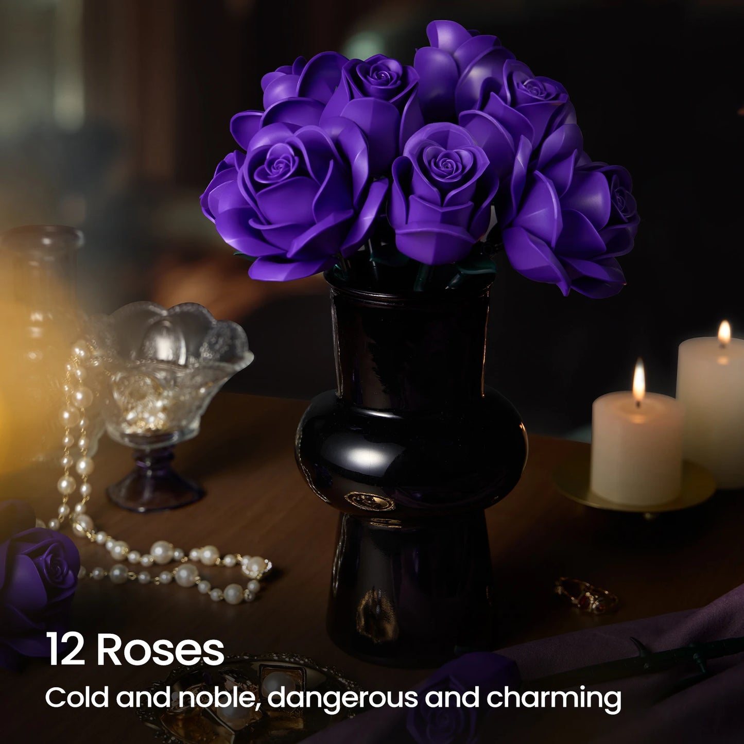 Purple Roses Artificial Bouquet For Home Decor And Valentines Gift