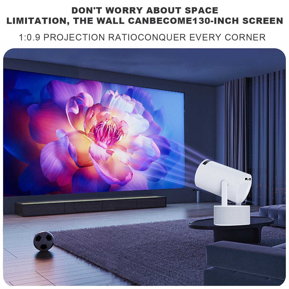 ENUOSUMA Portable Karaoke Projector With Dual Wireless Microphones