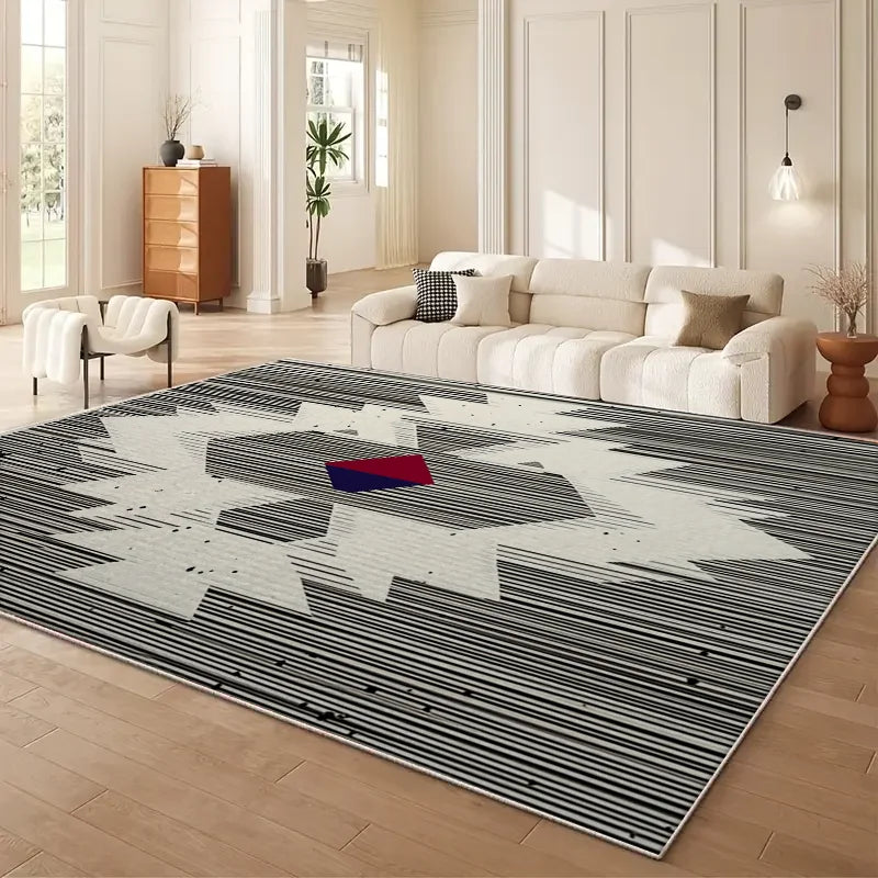 VIKAMA Moroccan Geometry Area Rug Geometric Living Room Mat