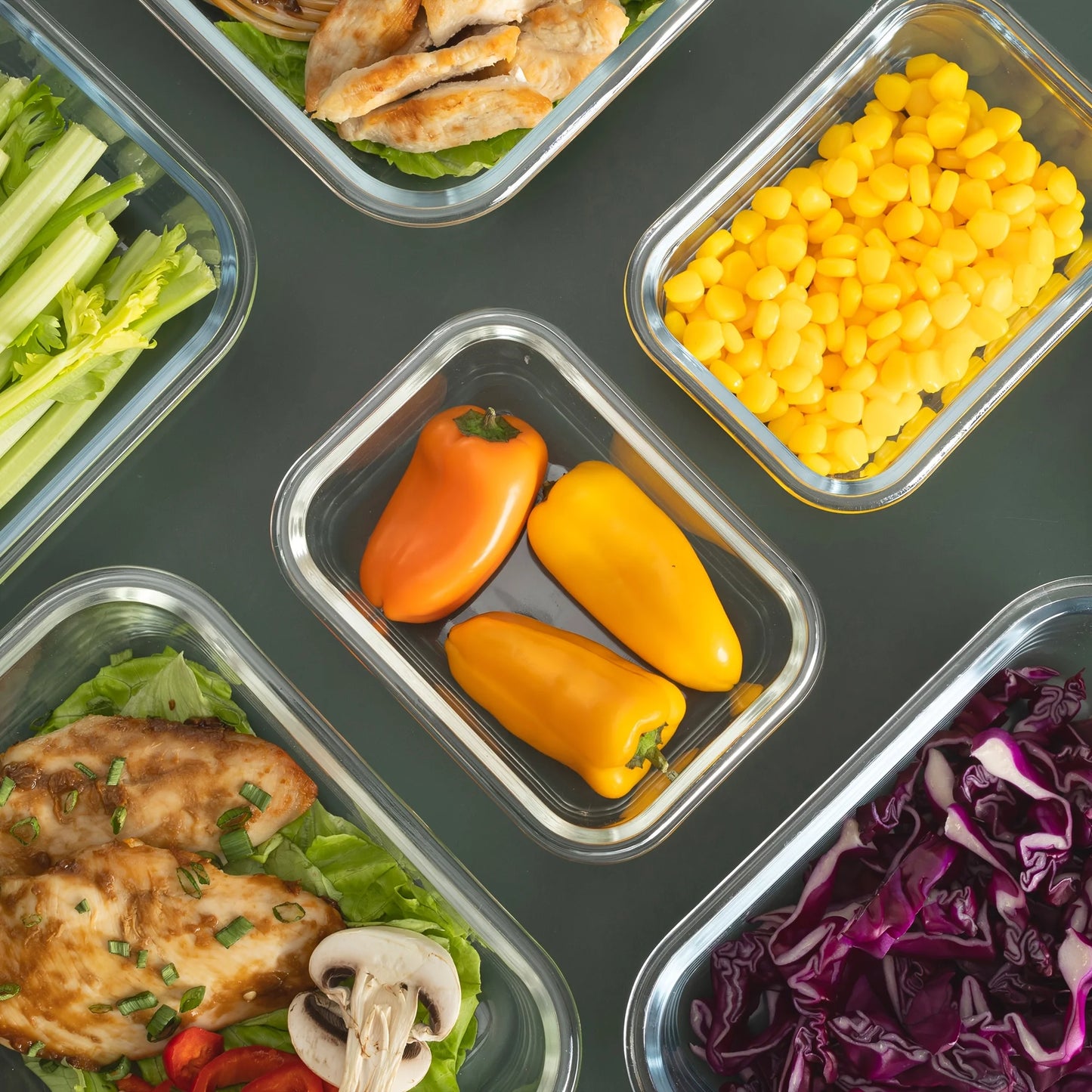 Airtight Glass Food Storage Containers 10 Piece Set