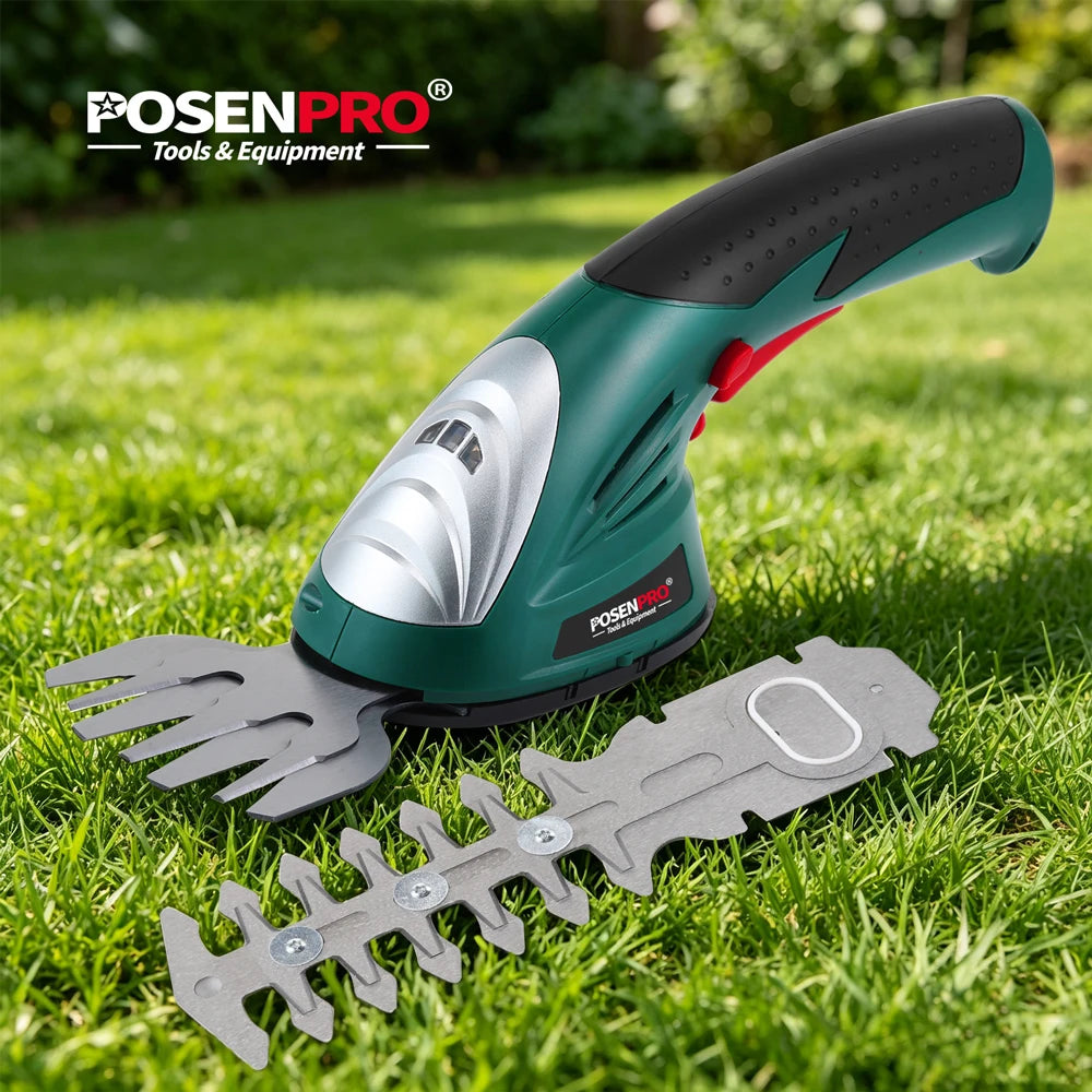 PosenPro Cordless 7.2V Pruning Shears And Hedge Trimmer Tool