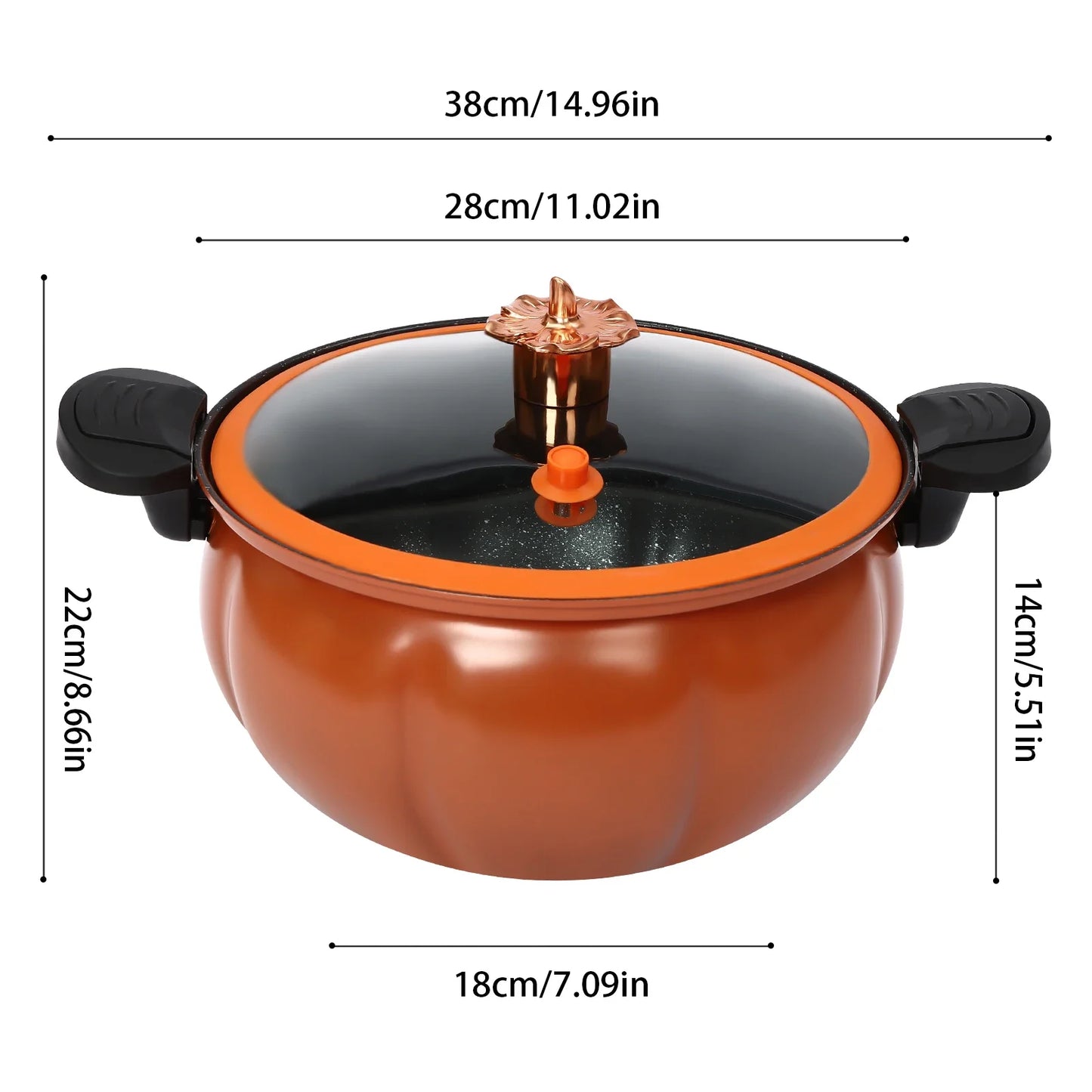 Bymaocar Pumpkin Shaped Nonstick Pressure Cooker For Home Kitchens