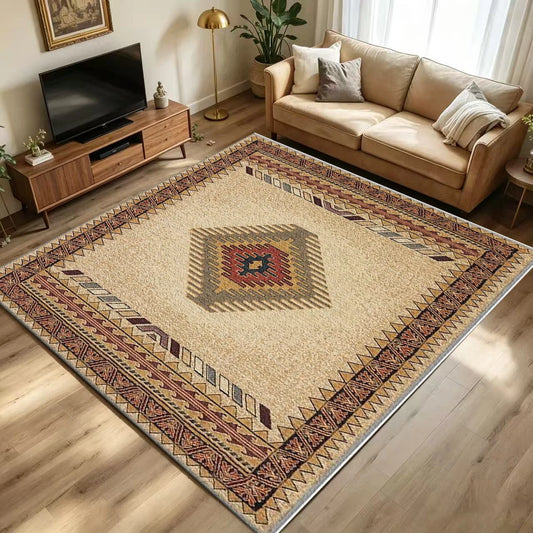 Vintage Kilim Tribal Polyester Area Rug For Home Decor