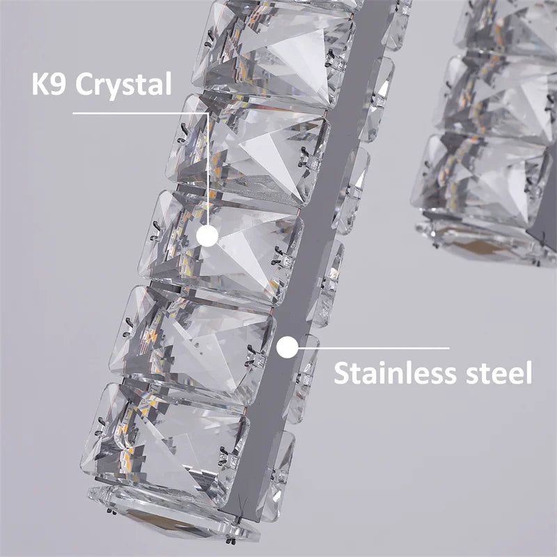 VETRULUS Nordic K9 Crystal Pendant Ceiling Light Fixture