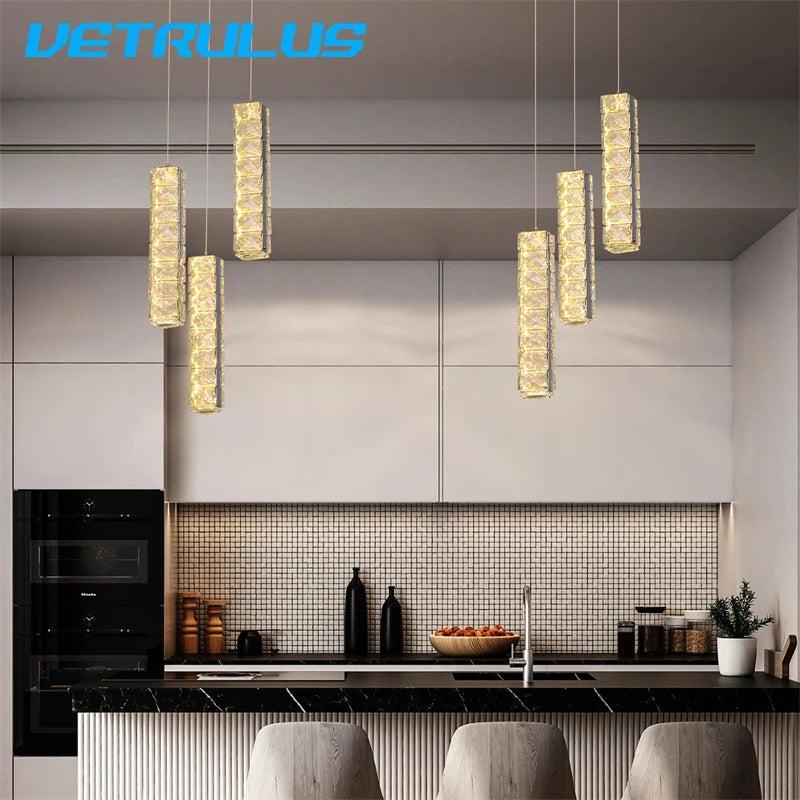 VETRULUS Nordic K9 Crystal Pendant Ceiling Light Fixture